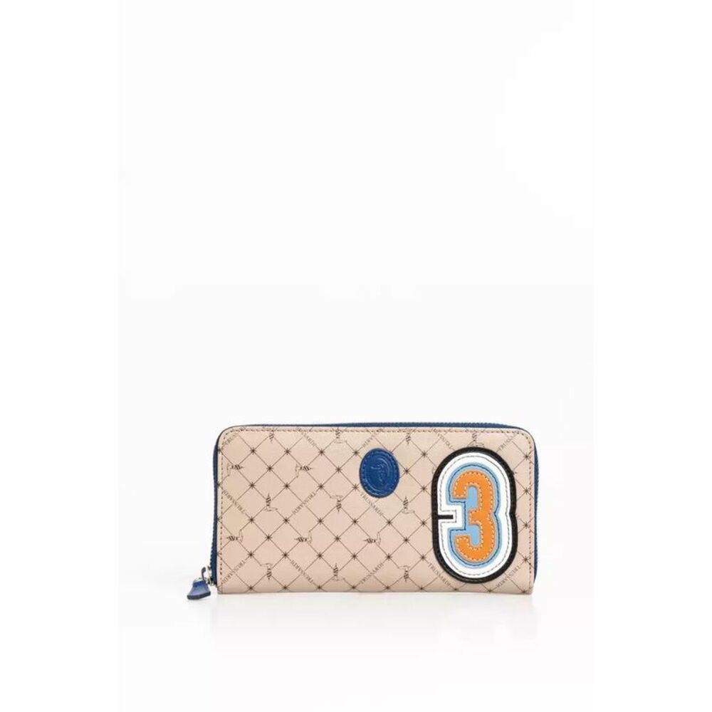 Trussardi Zip Wallet Beige Model TR21576 Men Beige Wallets